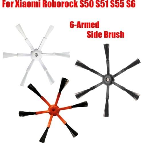 2Pcs 6 Arms Side Brush Parts For Xiaomi/Roborock S5 S50 S51 S55 S6 Robot Vacuum Cleaner Side Brushes Accessories