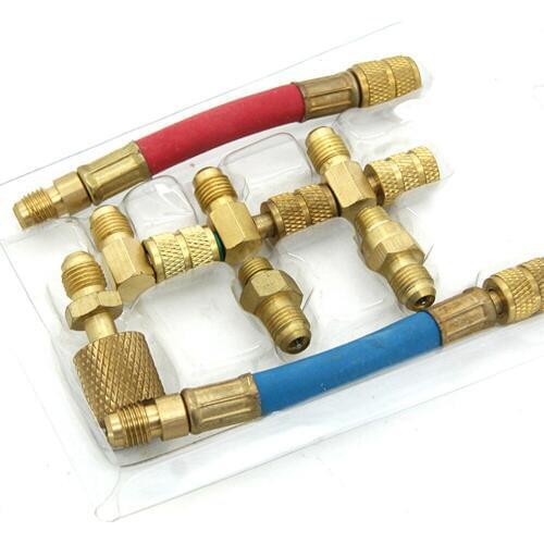 8pcs Multipurpose Adapters Auto AC Car Air Conditioning R134A Couplers Set