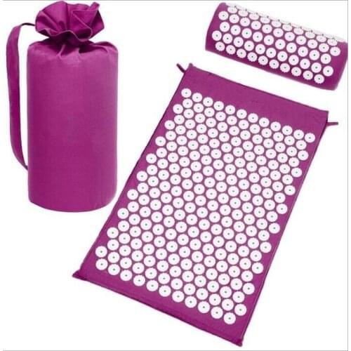 Spike Lotus Flower Acupuncture Massage Yoga Mat Cushion Mat Pad Carpet Rug and Pillow Massager Stress Relieve Back Body Pain Mat