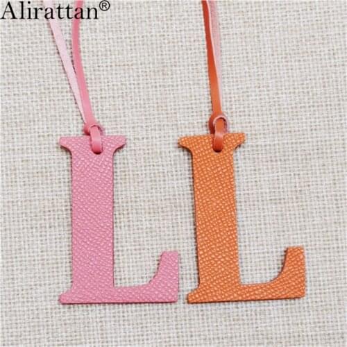 Alirattan New Genuine Leather English Letter L Character Charm Trendy Wholesale Custom Women Leather Customized Pendant Ornament