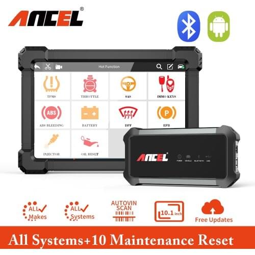 Ancel X7 OBD2 Car Auto Diagnostic Tools Full System Free Update 10 inch Android Tablet 15 Reset Code Reader Diagnosis Tool