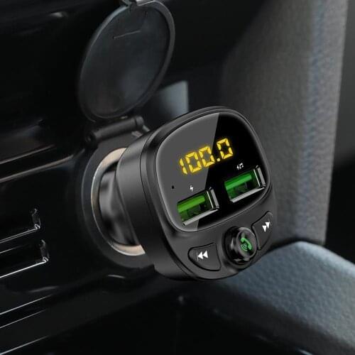 Dual USB Car Charger Bluetooth FM Transmitter Kit Hands-Free Call USB Drive