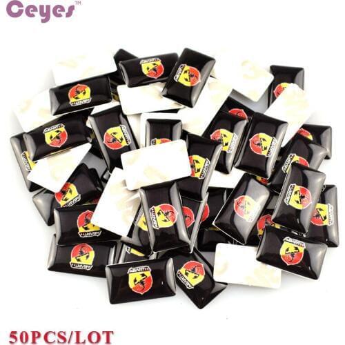 Car-Styling Auto Decorative Badge Steering Wheel Fit For Fiat Punto Abarth 500 Stilo Ducato Shield Car Styling Sticker 50Pcs/lot