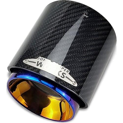 Free Shipping: Blue+Carbon fiber Exhaust tip For MINI Cooper S R55 R56 R57 R58 R59 R60 R61 F54 F56 F57 F60 JCW Muffler Tailpipe