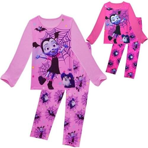 Kids girls pajamas sets vampirina pyjamas kids pijama vampirin sleepwear home clothing cartoon Baby pijama set Halloween clothes