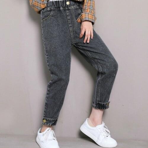 3T To 14 Years,Boys and Girls Jeans New 2021 Girls Patchwork Kids Denim Pants Novelty Children Spring Pants Button Cotton,#5716
