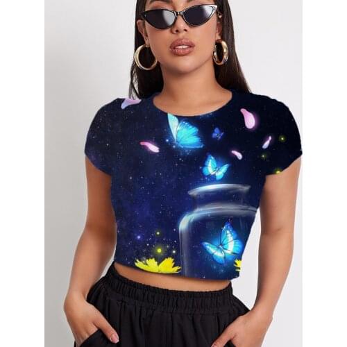 3d Tshirt Butterfly T shirt Women Flower Tshirt Printed Animal Tshirts Casual Galaxy T-shirts 3d Short Sleeve Summer New Style