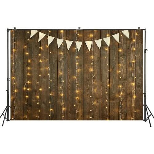 HUAYI Photography Backdrop Christmas Sparkling Lights Wood Baby Child Birthday Customize Photo Background Studio Photocalls