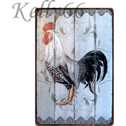 [ Kelly66 ] Antique Cock Metal Sign Poster Home Decor Bar Wall Art Mural Painting 20*30 CM Size y-1037