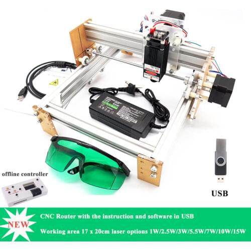20x17cm CNC Laser Engraving Machine 2500/5500/7000/15000mW DIY Automatic CNC Wood Router Laser Cutter Engraver Cutting Machine