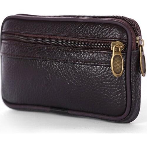 Multi-function Outdoor Fanny Pack Men and Women Belt Bags Waist Pack Genuine Cow Leather Phone Coin Card Waist Bag Billfold