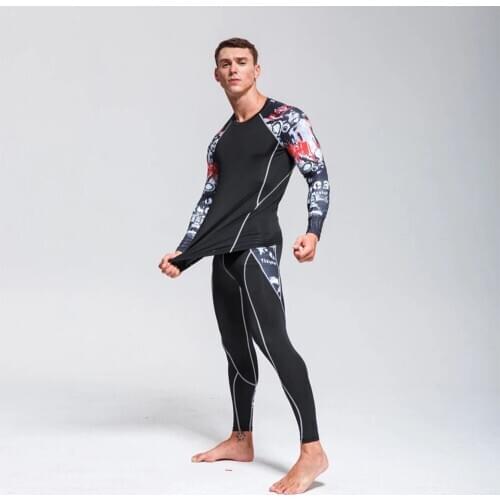 Men Sportswear Compression Sport Suits Quick Dry Running Sets Clothes Basketball Joggers Training Gym Fitness Tracksuits Set