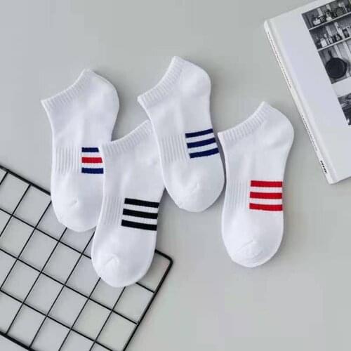 Low Waist Mens Casual Crew White Socks Towels Short Tide Movement Sweat Absorption And Rainbow Boat Socks