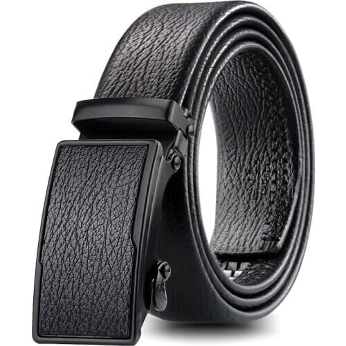 Mens Automatic Buckle Belt New Designer Scratch-Resistant Belt Black Business Trouser Strap Cinturones Hombre Cinto