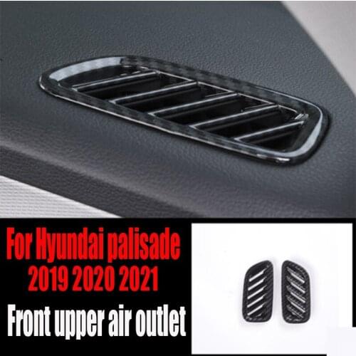 For 2019 2020 2021 Hyundai palisade front upper air outlet modified carbon fiber pattern decorative sticker anti-scratch