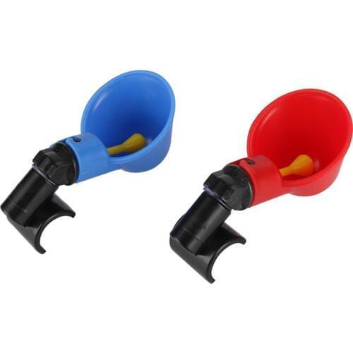 2 Pcs Poultry Drinking Cup with DN20 Pipe Fasten Connector Chicken Bird Feeding Bowl Farm Animal Poultry Drinkers
