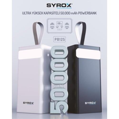 50.000 Mah Portable Charger Powerbank Black Renkk (digital Led Percent Indicator)