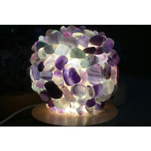 Color Fluorite Amethyst Rough Stone Healing Energy Night Light Bedroom Decor Transfer Degaussing Improves Attention Home Decor