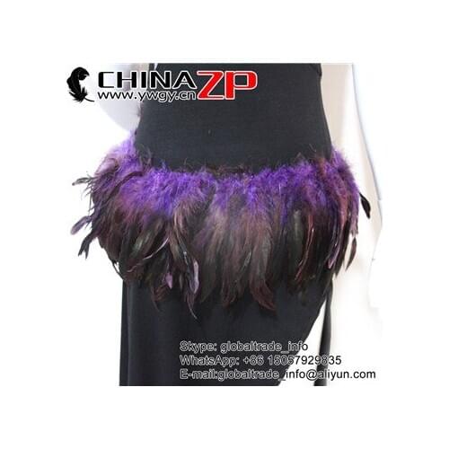 Manufacturer in CHINAZP Factory 6-8 Inch 800pieces/bundle Good Quality Dyed Purple Half Bronze Strung Rooster Schlappen Feathers