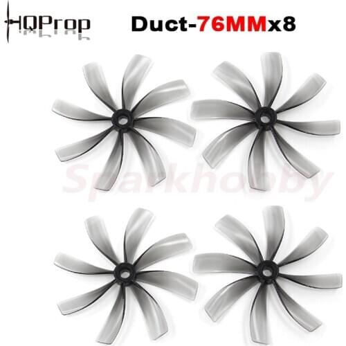 4PCS NEW HQProp Duct-76MM 8-blade CW CCW 3inch Cinewhoop FPV Propeller 5mm Shaft Poly Carbonate Grey For FPV Quadcopter Drones