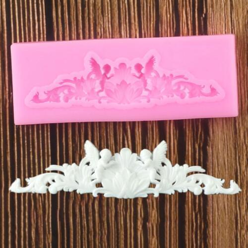 Angel Relief Silicone Molds Flower Lace Fondant Mold Cake Decorating Tools Candy Polymer Clay Chocolate Gumpaste Moulds