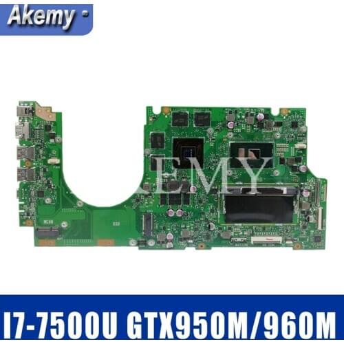 With I7-7500U GTX950M/960M 4GB 8GB/RAM UX510UX laptop Motherboard For Asus UX510UX UX510UXK UX510UW UX510UWK Motherboard