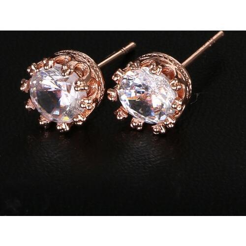 Emmaya Classic Crown Shaped Stud Earrings 0.75ct Top Grade CZ Brincos Luxury Gift for Women Jewelry