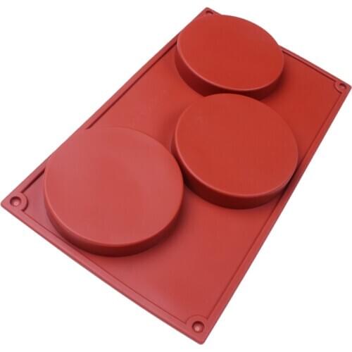 Silicone Mold [Coaster, 3 Cups] Resin Soap Mold Jewelry Making Cake Bakeware-Non-Stick Silicone Tray