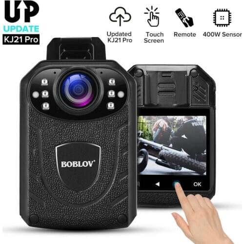 BOBLOV KJ21Pro Body Camera 2.4G Remote Control Touch Screen HD1296P KJ21 Updated Police Camera Mini camera Wearable camera Cam