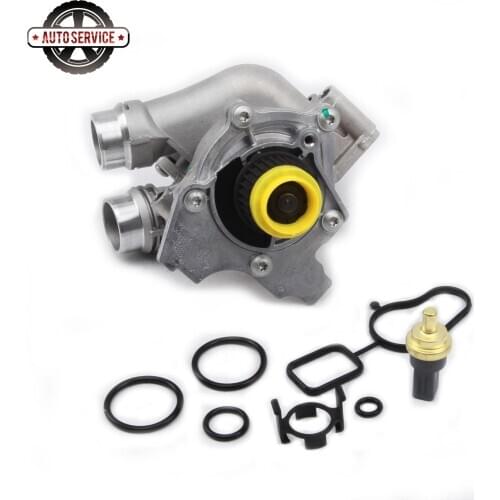 New 06H 121 026 DD Aluminum Water Pump With Water Temperature Sensor Thermostat Assembly For VW Jetta Golf Passat CC Tiguan Audi