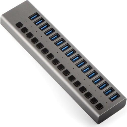 USB HUB 3.0 external power adapter 16 Ports USB Hub Splitter Switch 12V 7.5A Power Adapter for Mac Tablet Laptop PC