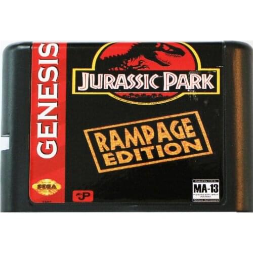 Jurassic Park Rampage Edition 16 bit MD Game Card For Sega Mega Drive For SEGA Genesis