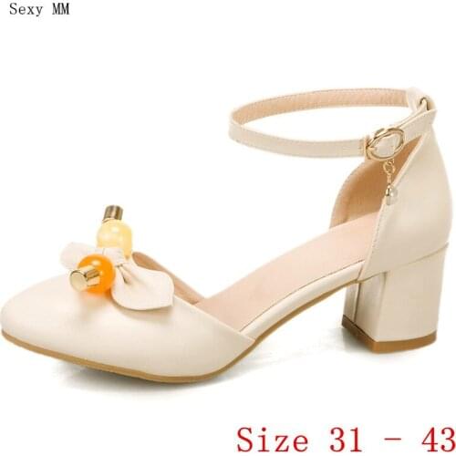 Pumps Women Oxfords Career D'Orsay Shoes Med High Heels Woman Med High Heel Shoes Small Plus Size 31 32 33 - 40 41 42 43