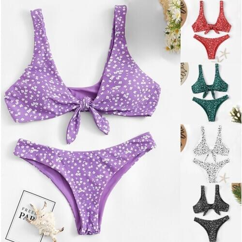 #H30 Sexy Summer Bikini Set Womens Swimsuits Floral Print Separate Swimsuit Fashion Swimwear Beachwear Bikinis 2020 Mujer