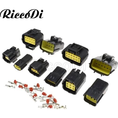 1-20Sets Sealed 1/2/3/4/6/8/10/12/16Pin Male Female Waterproof Wire Denso Connector Auto Electrical Plug 174879-2 174877-2