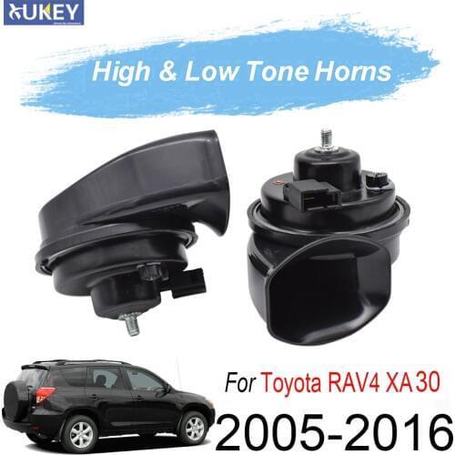 12V 125db 410/510Hz Dual Tone Snail Horn For Toyota RAV4 XA30 2005 2006 2007 2008 2009 2010 2011 2012 2013 2014 2015 2016