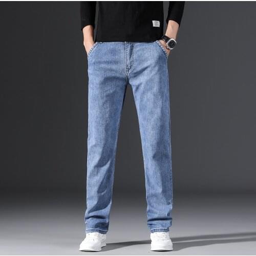 2021 SULEE Brand Jeans Classic Style Business Casual Straight Stretch Brand Pants Male Trousers