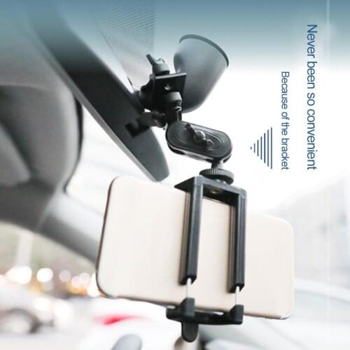 360-Degree Rotation Car Phone Holder Adjustable Rear View Mirror Mount Stand for Mobile Phone GPS Display Bracket Accessories