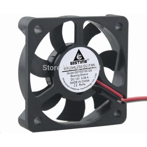 5pcs/lot Gdstime 2Pin DC 12V 5cm Computer Cooling Fan 2Pin 5010 50mm 50x50x10mm