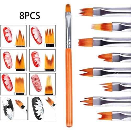 8pcs Nail Bloom Flower Nail Art Brush Pen Gel Uv Nail Painting Flower Drawing Pen Nail Art Brush Pen Flower Drawing Brushes