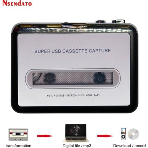 USB Cassette Player Tape to MP3 Converter Capture Adapter Audio Music Player Tape USB Cassette Recorder & Player