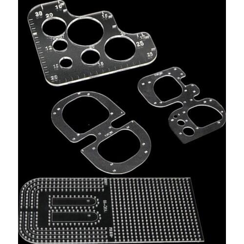 1 Piece Acrylic Fillet Ruler DIY Fillet Gauge, Drawing Pattern, Paper Lattice, Manual Leather Auxiliary Tools