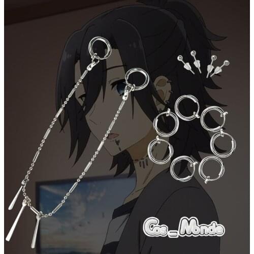 Anime Horimiya Miyamura Izumi Earrings Lip Stud Titanium Steel Cosplay Prop