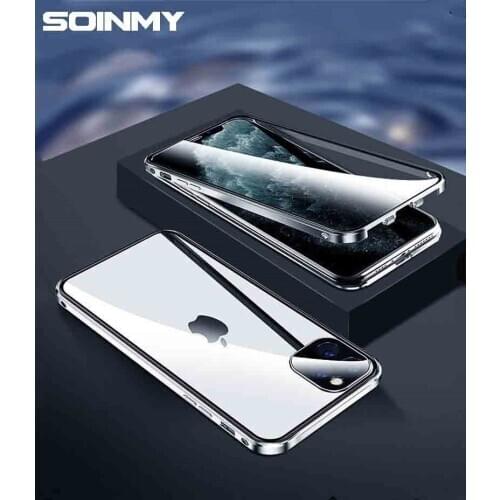 Armor Tempered glass Metal Case for iPhone 12 11 Pro Max Case Shockproof Back Cover for iPhone 12 Mini 11 Pro 12 Case Coque Fund