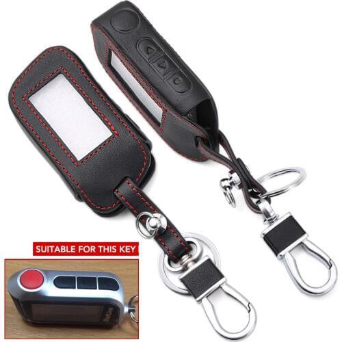 Real Leather Car Key Case For Starline A93 A63 A36 A39 A66 A96 Two Way Car Alarm LCD Remote Control Keychain Protect Cover Skin