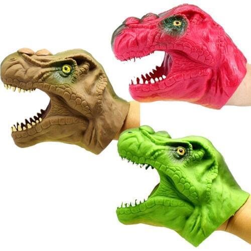 Children Toy Soft Dinosaur Hand Puppet Toys Vinyl TPR Dinosaur Hand Puppet Animal Head Hand Puppets Kids Toys Gift