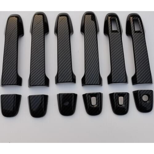 For Toyota Sienta XP170 2015-2019 2020 ABS Carbon Fiber Luxury Suit Side Car Door Handle Cover Trim Molding Sticker Accessories