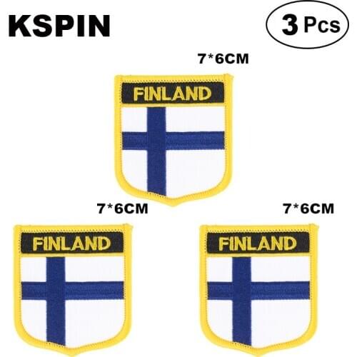 Finland Shiled Shape flag patches national flag patches for Cothing DIY Decoration