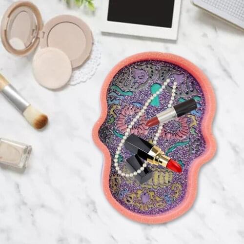 DIY Epoxy Crystal Resin Silicone Mold Skull Head Shape Tray Mold for DIY Tray Home Decoration Jewelry Making T84A