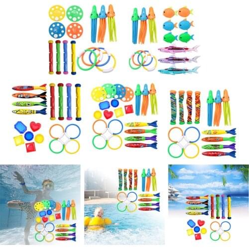 Diving Toys Swimming Pool Toys Set Gifts Dive Rings Diving Sticks Pool Fish Diving Gems Sinking Toys Set Underwater Games